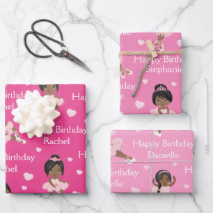Black Ballerina Wrapping Paper Sheets Geschenkpapier Set