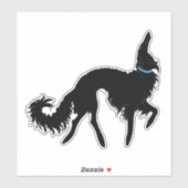 Black Ballet Borzoi Transparenter Vinyl Sticker (Blatt)