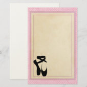 Black Ballet Shoes En Pointe Briefpapier (Vorne/Hinten)