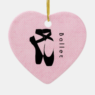 Black Ballet Shoes En Pointe Keramik Ornament