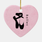 Black Ballet Shoes En Pointe Keramik Ornament (Hinten)
