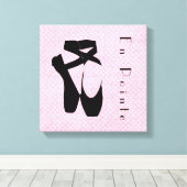 Black Ballet Shoes En Pointe Leinwanddruck (Insitu (Holzboden))