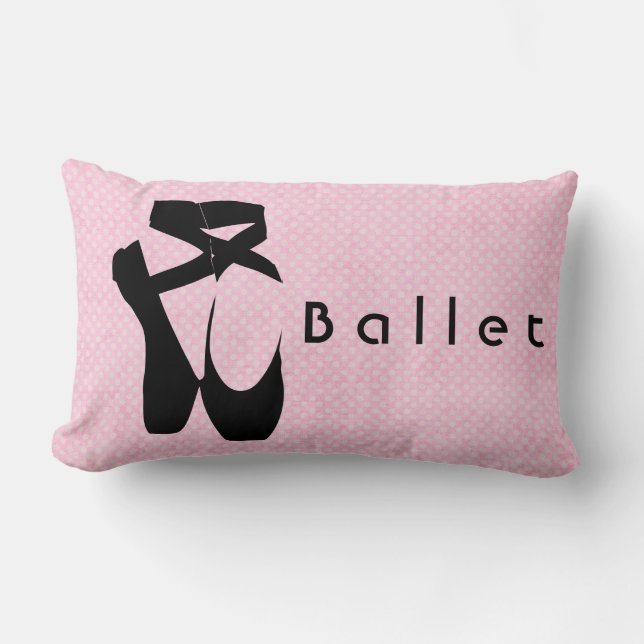 Black Ballet Shoes En Pointe Lendenkissen (Vorderseite)