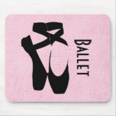 Black Ballet Shoes En Pointe Mousepad (Vorne)