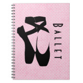 Black Ballet Shoes En Pointe Notizblock (Vorderseite)