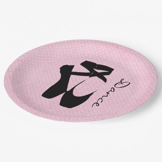 Black Ballet Shoes En Pointe Pappteller (Schrägansicht)