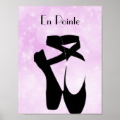Black Ballet Shoes En Pointe Poster (Vorne)