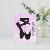 Black Ballet Shoes En Pointe Postkarte (Stehend Vorderseite)