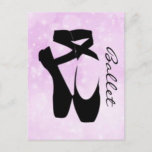 Black Ballet Shoes En Pointe Postkarte