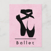 Black Ballet Shoes En Pointe Postkarte (Vorderseite)