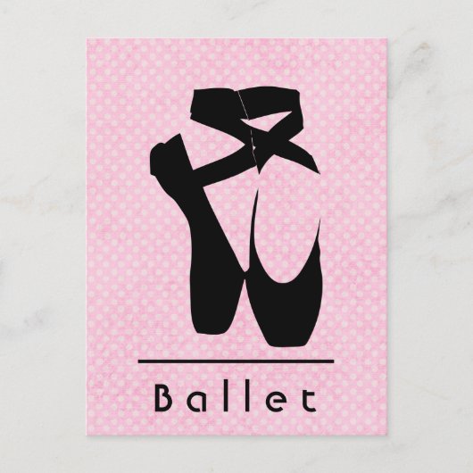 Black Ballet Shoes En Pointe Postkarte (Vorderseite)