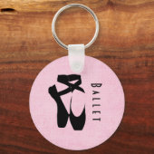 Black Ballet Shoes En Pointe Schlüsselanhänger (Vorderseite)