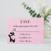 Black Ballet Shoes En Pointe UAWG RSVP Karte (Stehend Vorderseite)