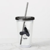 Black Ballet Shoes mit Personalisiertem Namen Acryltrinkbecher (Rückseite)