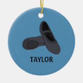 Black Ballet Shoes Personalisiertes Foto Keramik Ornament (Vorne)