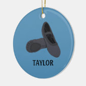 Black Ballet Shoes Personalisiertes Foto Keramik Ornament (Links)