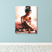 Black Ballet Tänzer in rosa Tutu Leinwanddruck (Insitu (Holzboden))