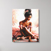 Black Ballet Tänzer in rosa Tutu Leinwanddruck (Vorderseite)