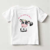Black Balloon Niedlich Cow First Birthday Baby T - Baby T-shirt (Rückseite)