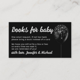 Black Balloon Sparkle Glitz Black Books for Baby Begleitkarte