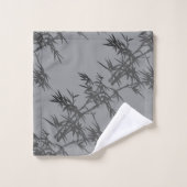 Black Bamboo auf Silver Bath Handtuch Set (Waschlappen)