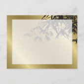 Black Bamboo-Blätter auf Gold-Asiens Save the Date Ankündigungspostkarte (Rückseite)