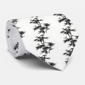 Black Bamboo Silhouette Krawatte (Gerollt)