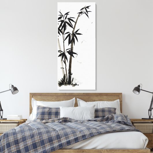 Black Bamboo - Tinte Leinwanddruck (Insitu (Schlafzimmer))