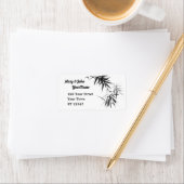 Black Bamboo Twig Adressaufkleber (Insitu)