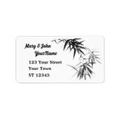 Black Bamboo Twig Adressaufkleber (Vorne)