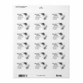 Black Bamboo Twig Adressaufkleber (Vorne)