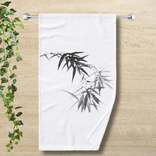 Black Bamboo Twig Handtuch