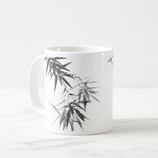 Black Bamboo Twig Kaffeetasse (Vorderseite Links)