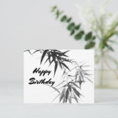 Black Bamboo Twig Postkarte (Stehend Vorderseite)