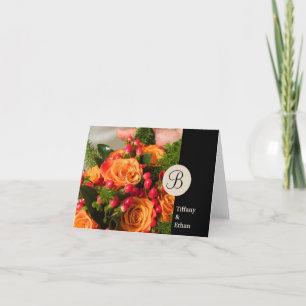 Black Band Custom Foto Monogram Brief vielen Dank Dankeskarte