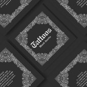 Black Bandana Paisley Tattoos Square Business Card Quadratische Visitenkarte