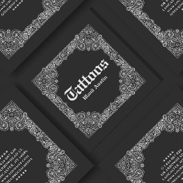 Black Bandana Paisley Tattoos Square Business Card Quadratische Visitenkarte