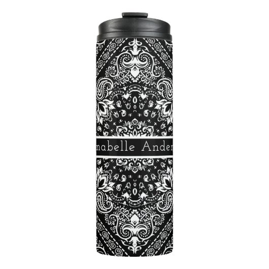 Black Bandana personalize Thermal Tumbler Thermosbecher (Vorderseite)