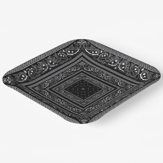 Black Bandanarama Pappteller (Gewinkelt)