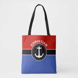 Black Banner & Blue Rectangle + Ihre Ideen Tasche