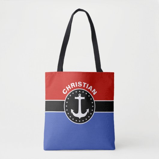 Black Banner & Blue Rectangle + Ihre Ideen Tasche (Vorderseite)
