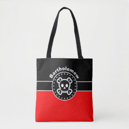 Black Banner & FIRE RED Rectangle + Ihre Ideen Tasche