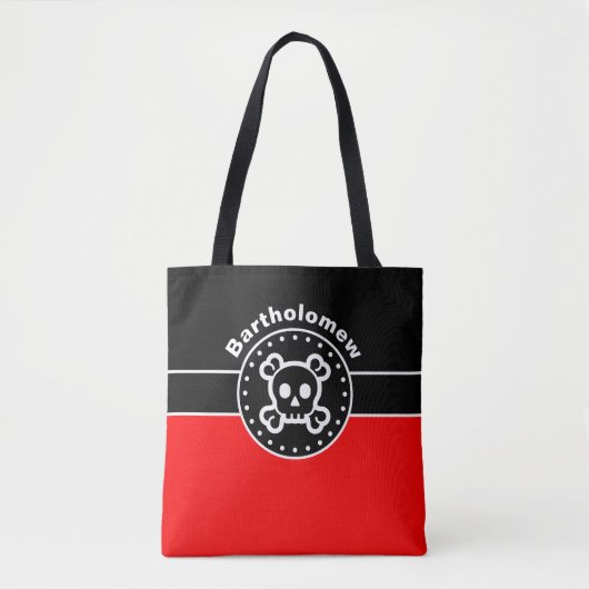 Black Banner & FIRE RED Rectangle + Ihre Ideen Tasche (Vorderseite)