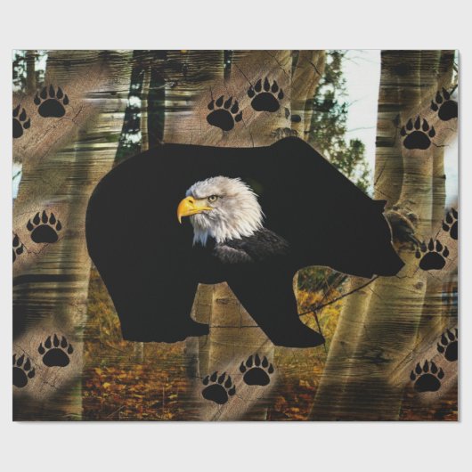 Black Bar Bald Eagle Wilderness Geschenkpapier (Flach)