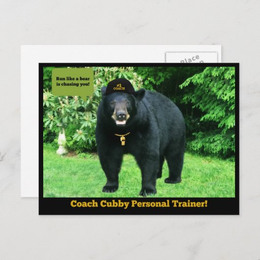 Black Bar - "Coach Cubby Personal Trainer"! Postkarte (Vorne/Hinten)
