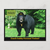 Black Bar - "Coach Cubby Personal Trainer"! Postkarte (Vorderseite)