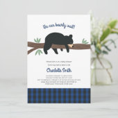 Black Bar Cub Babydusche Einladung (Stehend Vorderseite)