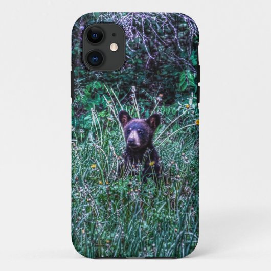 Black Bar Cub & Grasses Wildlife Foto Case-Mate iPhone Hülle (Rückseite)