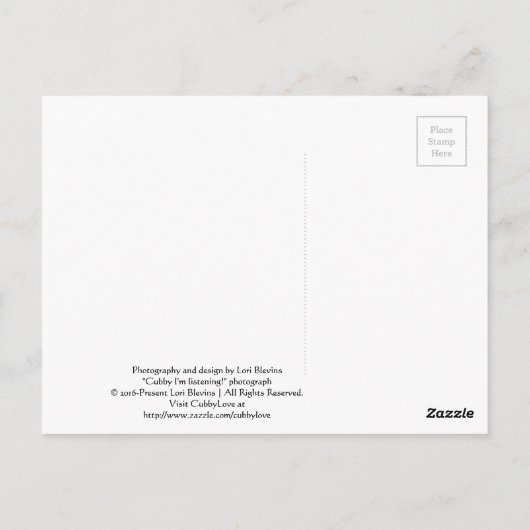 Black Bar - "Cubby Ich höre zu!" Postkarte (Rückseite)