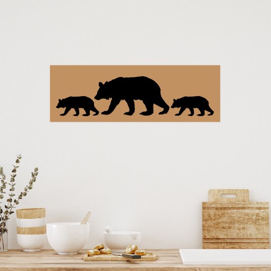 Black Bar & Cubs Silhouette Poster (Küche)